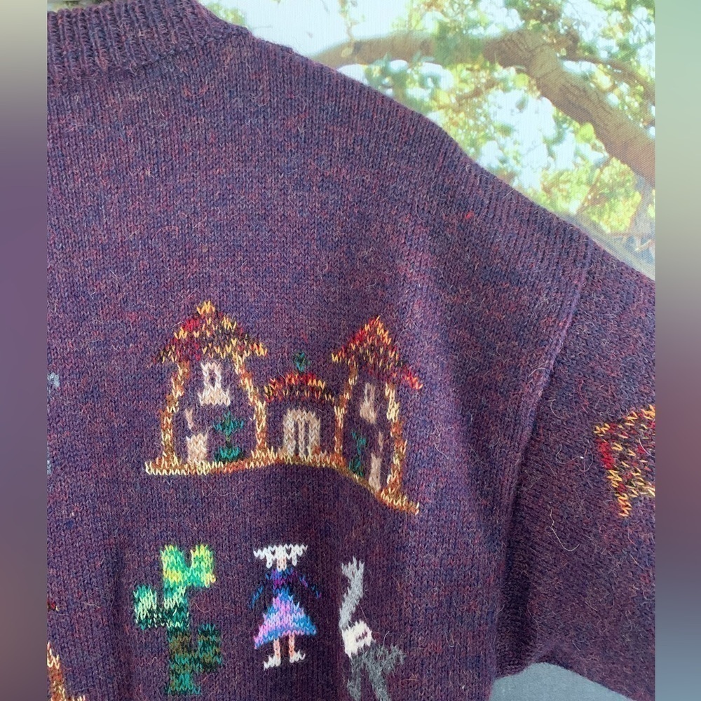 BABY ALPACA Women’s Medium Purple Knit Button Down Cardigan - Picture 13 of 15